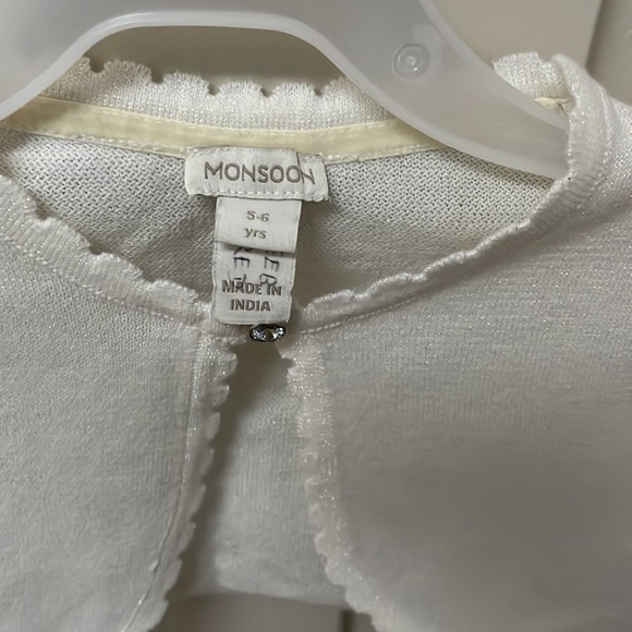 IVORY SPARKLY KIDS SHRUG - Monsoon 5-6 - Picture 2 of 5